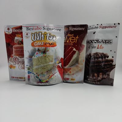 Bột bánh OEM  Túi nhôm bên Gusset Túi đứng có thể uốn lại được