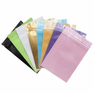 In màu 12 * 18cm Túi đựng túi có thể uốn lại phẳng bằng nhôm Bao bì có khóa Zip