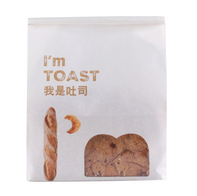 Túi bánh mì in tùy chỉnh ống đồng trắng OEM có cửa sổ trong suốt