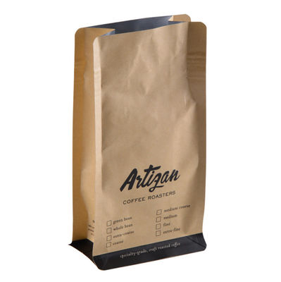 Túi đựng cà phê có đáy phẳng  50g-15kg Giấy Kraft có van