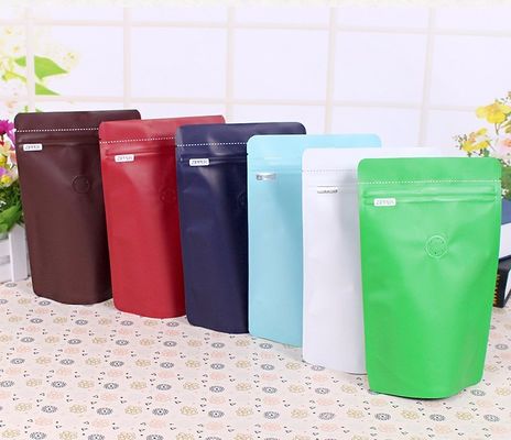 Chống ẩm 50g Giấy bạc đứng Bao bì Túi đựng cà phê Tự niêm phong với van một chiều