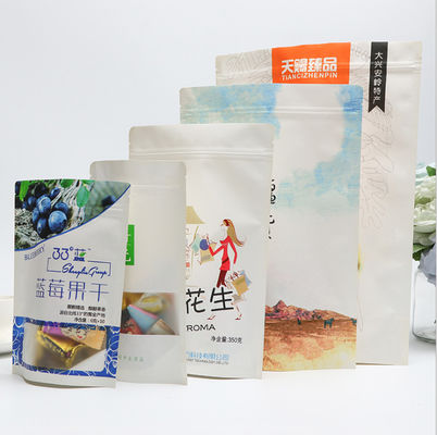 Flexo In đứng lên Túi bao bì giấy Kraft đựng thực phẩm Lớp 10 ~ 220 Microns