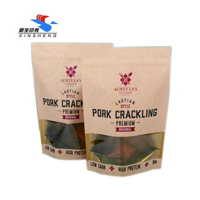 Mutillayer tùy chỉnh Đứng lên Túi  giấy Kraft có in ống đồng cửa sổ