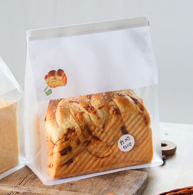Bao bì bánh mì giấy bền vững màu nâu trắng 200-280microns với cửa sổ rõ ràng ở giữa