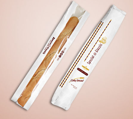 580 * 100 * 40mm Kraft Paper Baguette Bao bì đựng bánh mì với cửa sổ ở giữa