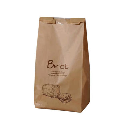 Brown 160 Microns Bao bì bánh mì Túi giấy PP Cửa sổ giữa Túi bánh mì Kraft