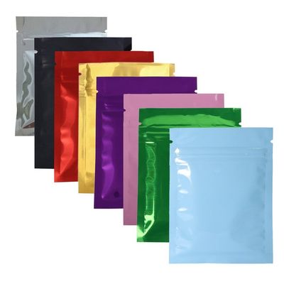 In màu 12 * 18cm Túi đựng túi có thể uốn lại phẳng bằng nhôm Bao bì có khóa Zip