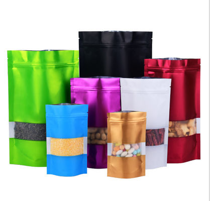 Túi giấy nhôm có rào chắn cao 18 * 26cm Túi nhựa in đứng có cửa sổ