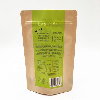 Túi  Giấy Kraft thân thiện với môi trường Túi đựng cà phê Kraft đáy phẳng 12OZ có van