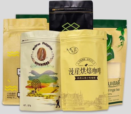 120mic Zipper Lock Coffee Stand Up Túi nhựa Bao bì hạt cà phê VMPET