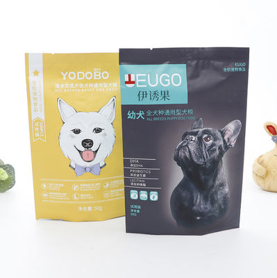 Thức ăn cho vật nuôi không độc hại Đứng lên Túi giấy nhôm Túi màu Ống đồng in có dây kéo