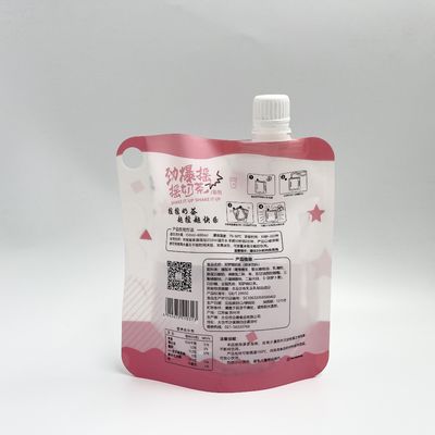 CMYK 4 lớp PE Túi đựng nước trái cây tùy chỉnh Túi chất lỏng bằng nhựa có vòi phun