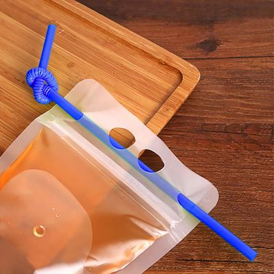 500ml 750ml Nước uống trong suốt Túi bao bì lỏng có ống hút và tay cầm