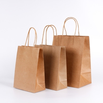 Ống đồng có thể tái chế Túi mua sắm Đồ trang trí Takeaway Thực phẩm Túi giấy Kraft