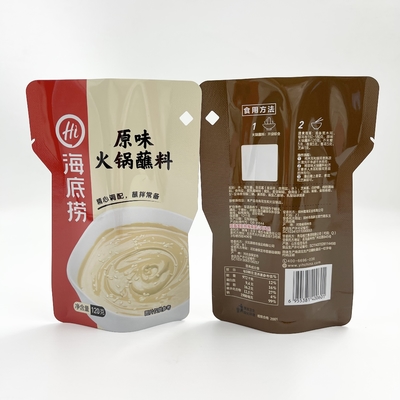 Túi đựng nước sốt dạng lỏng đứng lên bằng nhôm có thể nấu chín ở nhiệt độ cao chống thủng